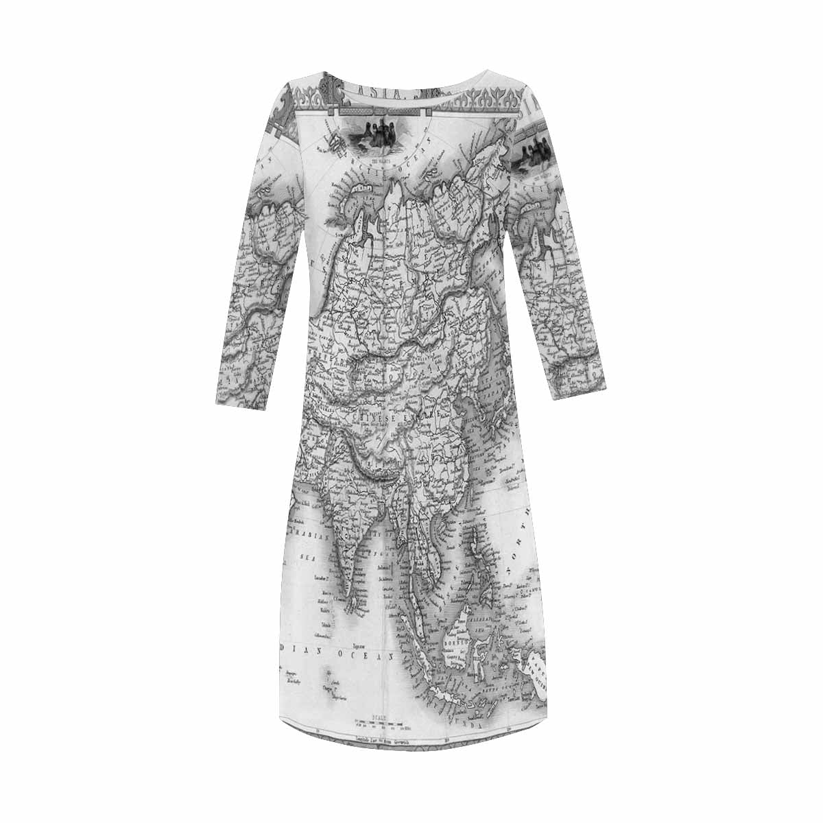 Antique Map loose dress, MODEL 29532, design 29