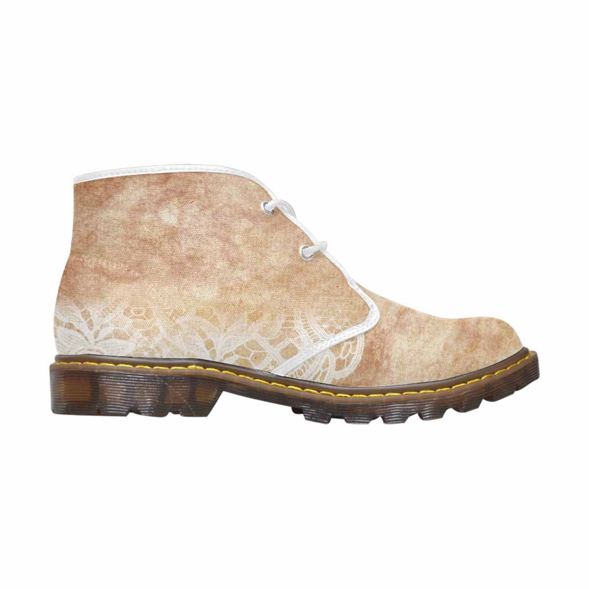 Lace Print, Cute comfy womens Chukka boots, design 30