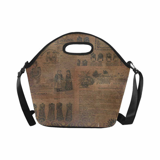 Antique general print, insulated lunch bag, design 39