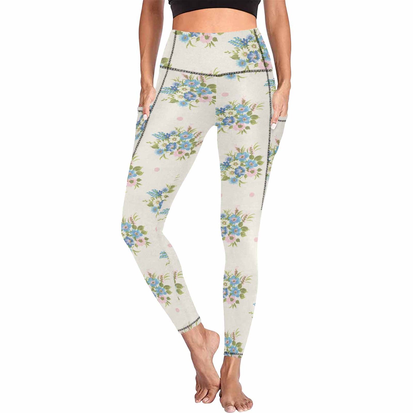 Floral 2, active wear leggings, outside surge, design 10
