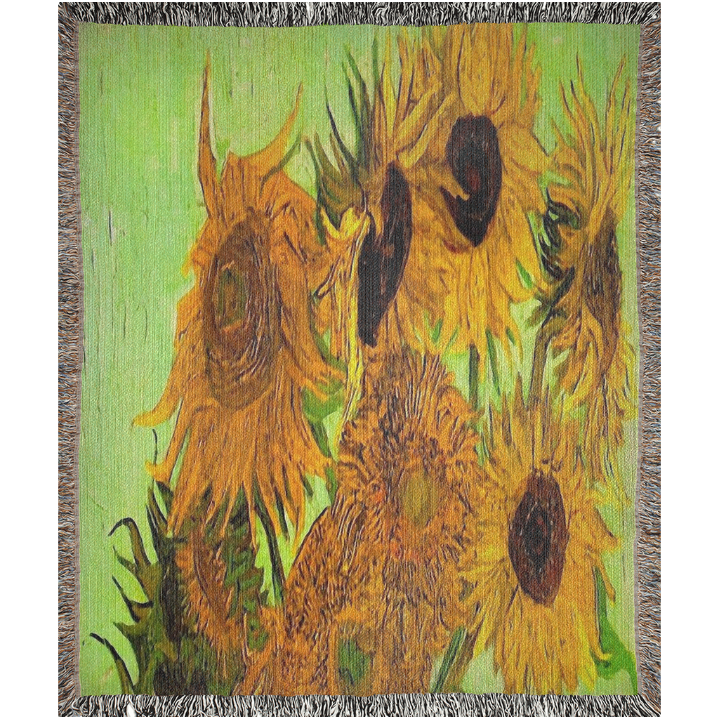 100% cotton Vintage Floral design woven blanket, 50 x 60 or 60 x 80in, Design 48