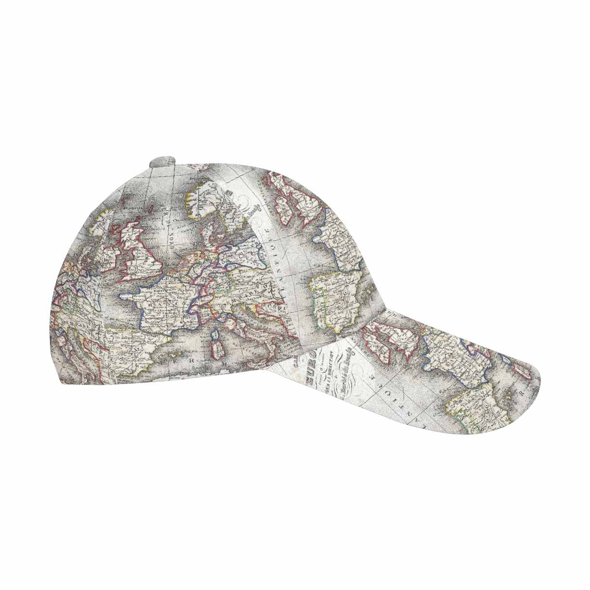 Antique Map design dad cap, trucker hat, Design 36