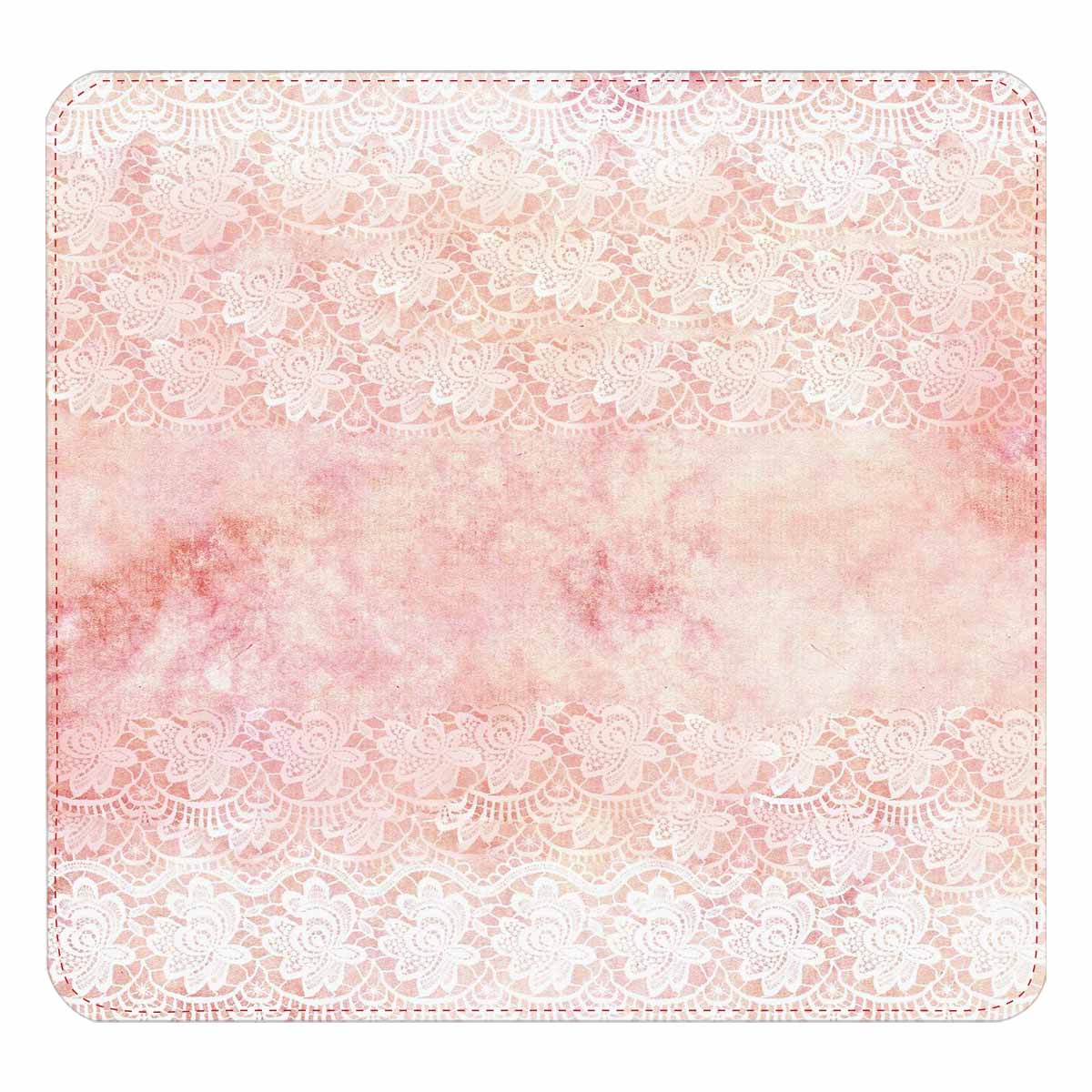 Victorian lace print womens wallet, clutch purse, red trim, design 38