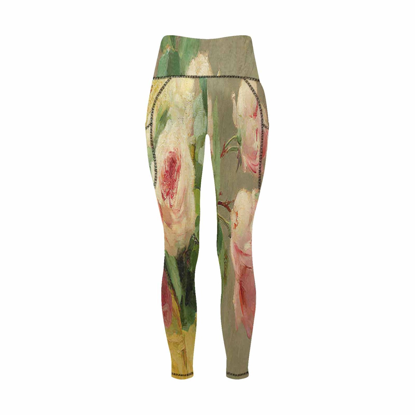Floral 2, active wear leggings, outside surge, design 63