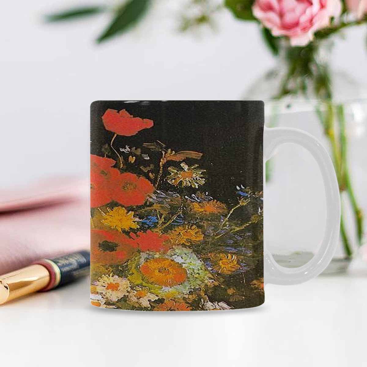 Vintage floral coffee mug or tea cup, Design 60
