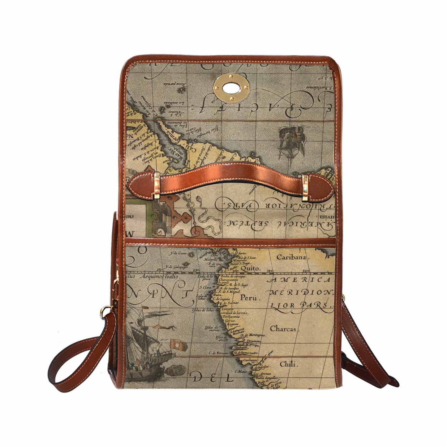 Antique Map Handbag, Model 1695341, Design 46