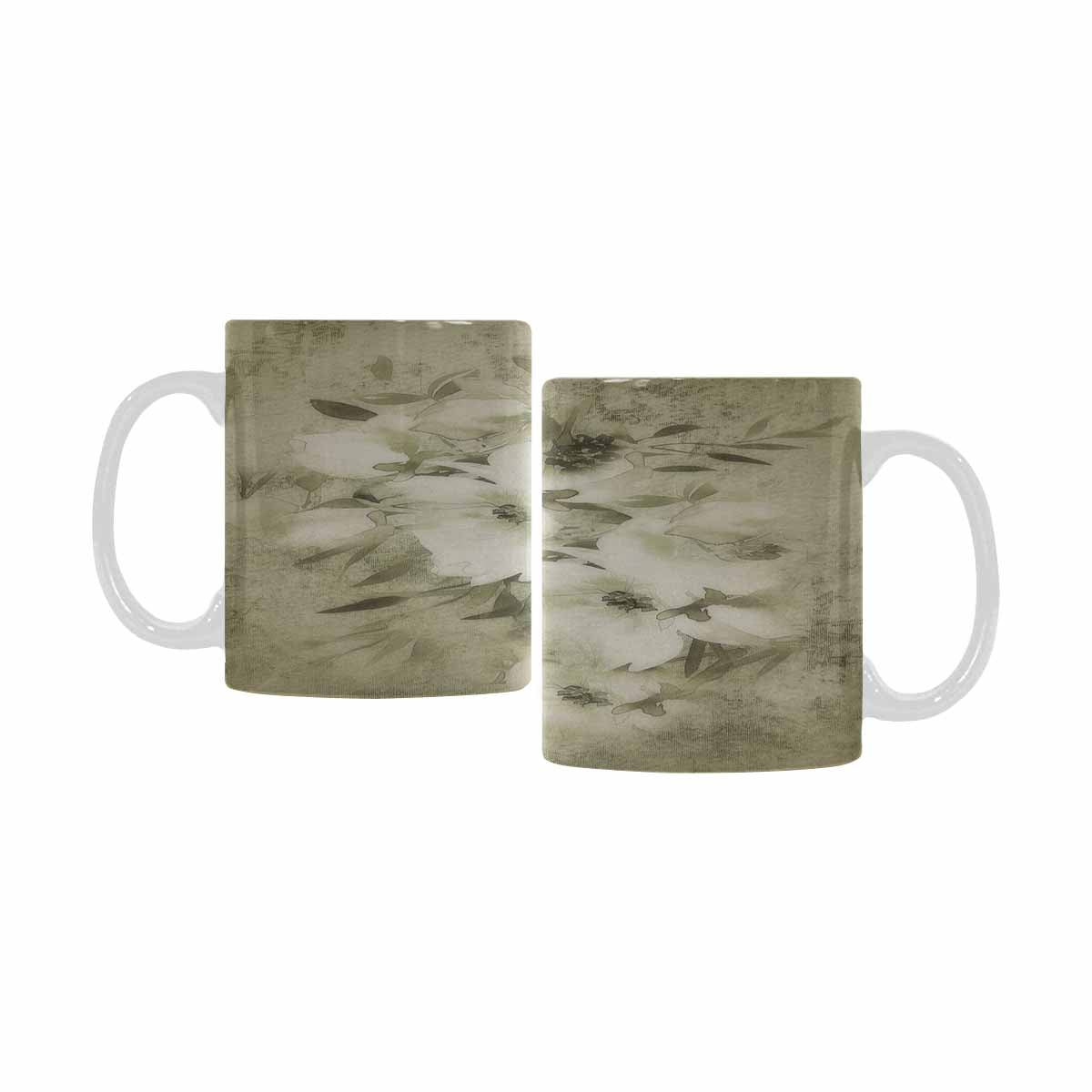Vintage floral coffee mug or tea cup, Design 03x