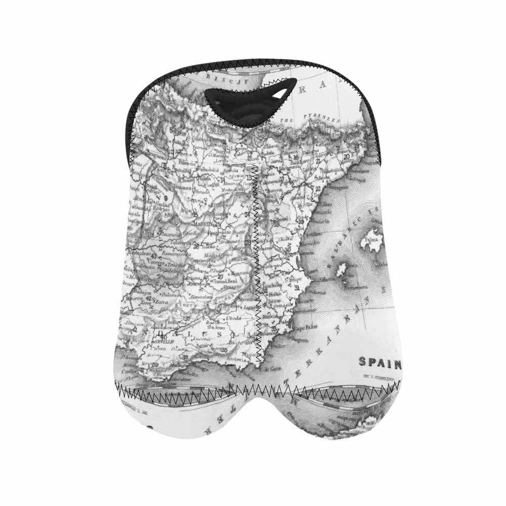 2 Bottle Antique map wine bag,Design 14