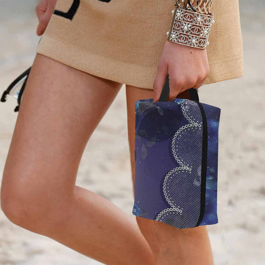 Victorian lace print toiletry comestic bag, design 02