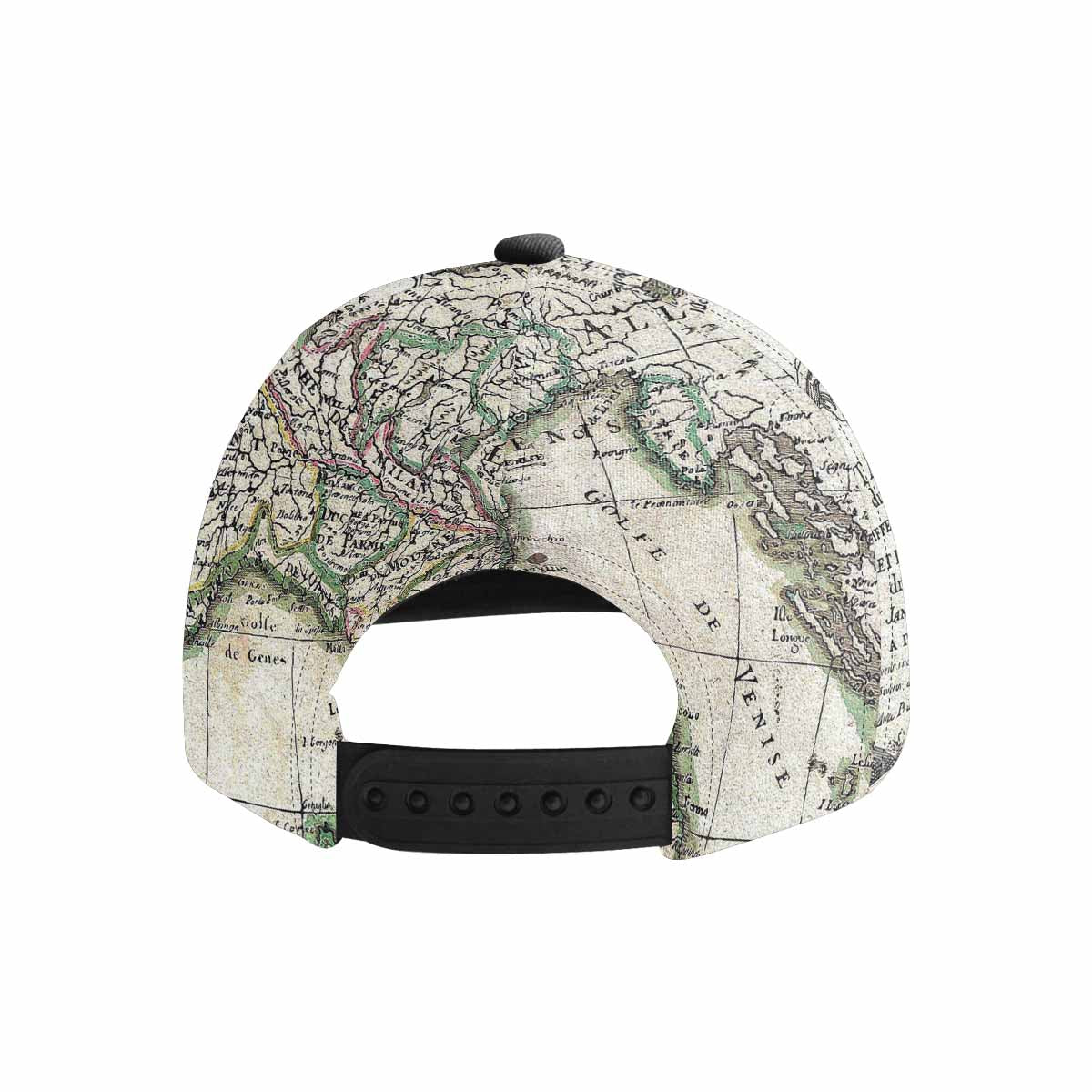 Antique Map design mens or womens deep snapback cap, trucker hat, Design 6