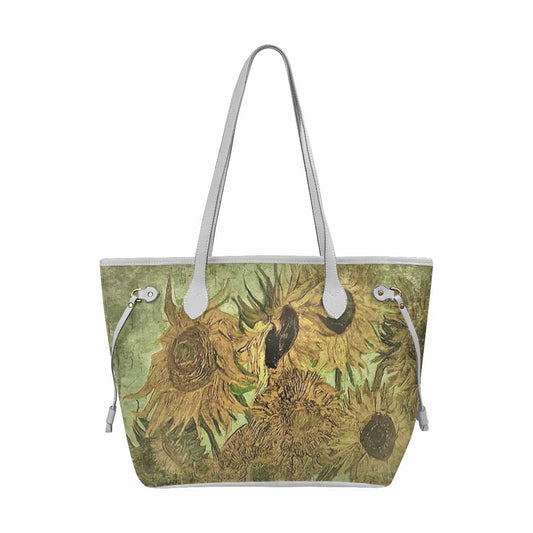 Vintage Floral Handbag, Classic Handbag, Mod 1695361, Design 48x WHITE TRIM