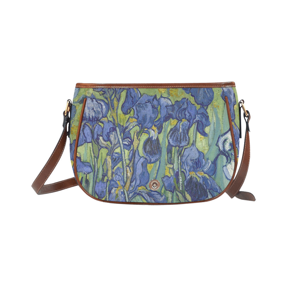 Vintage floral handbag, Design 40 Model 1695341 Saddle Bag/Large (Model 1649)