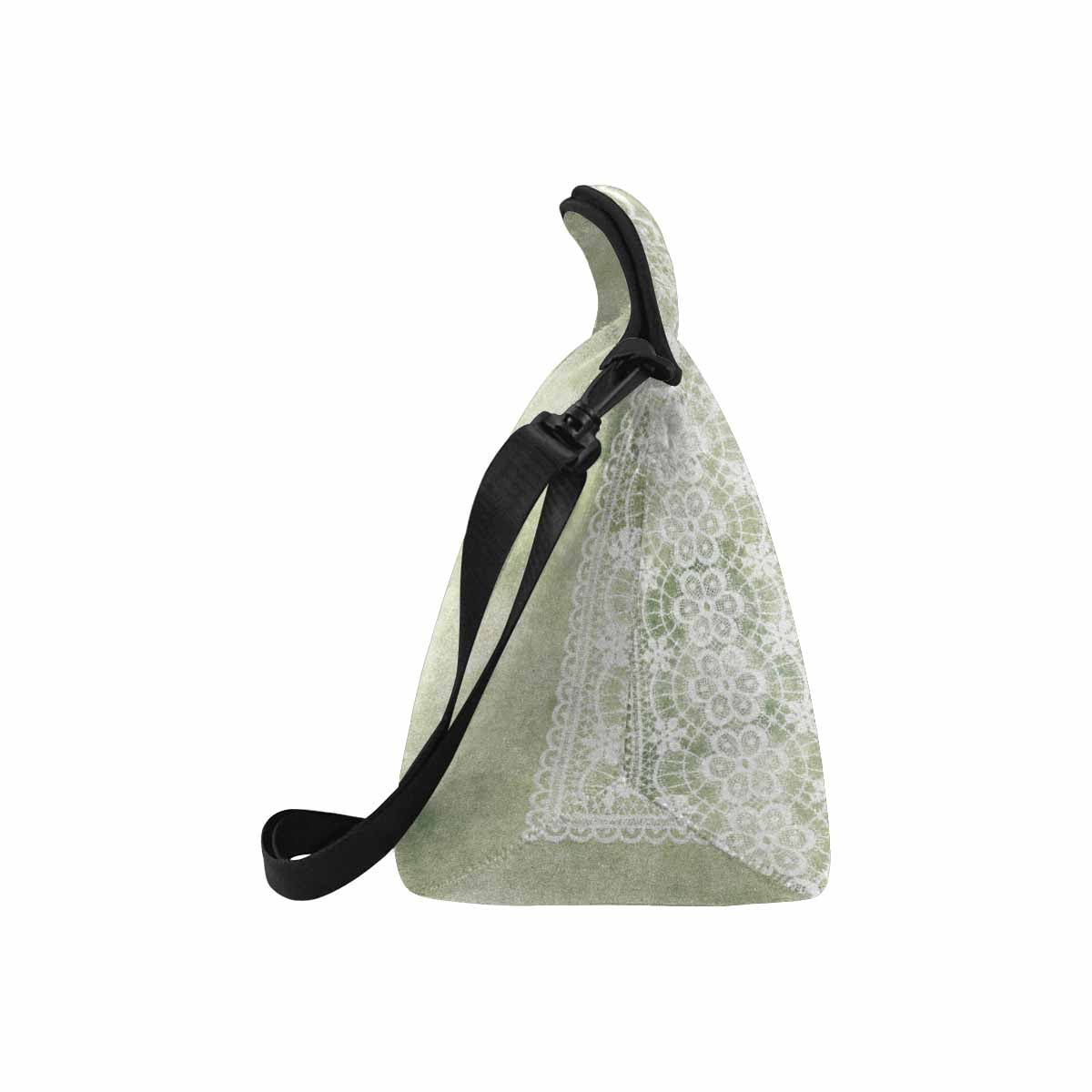 Victorian lace print insulated lunch bag, design 42