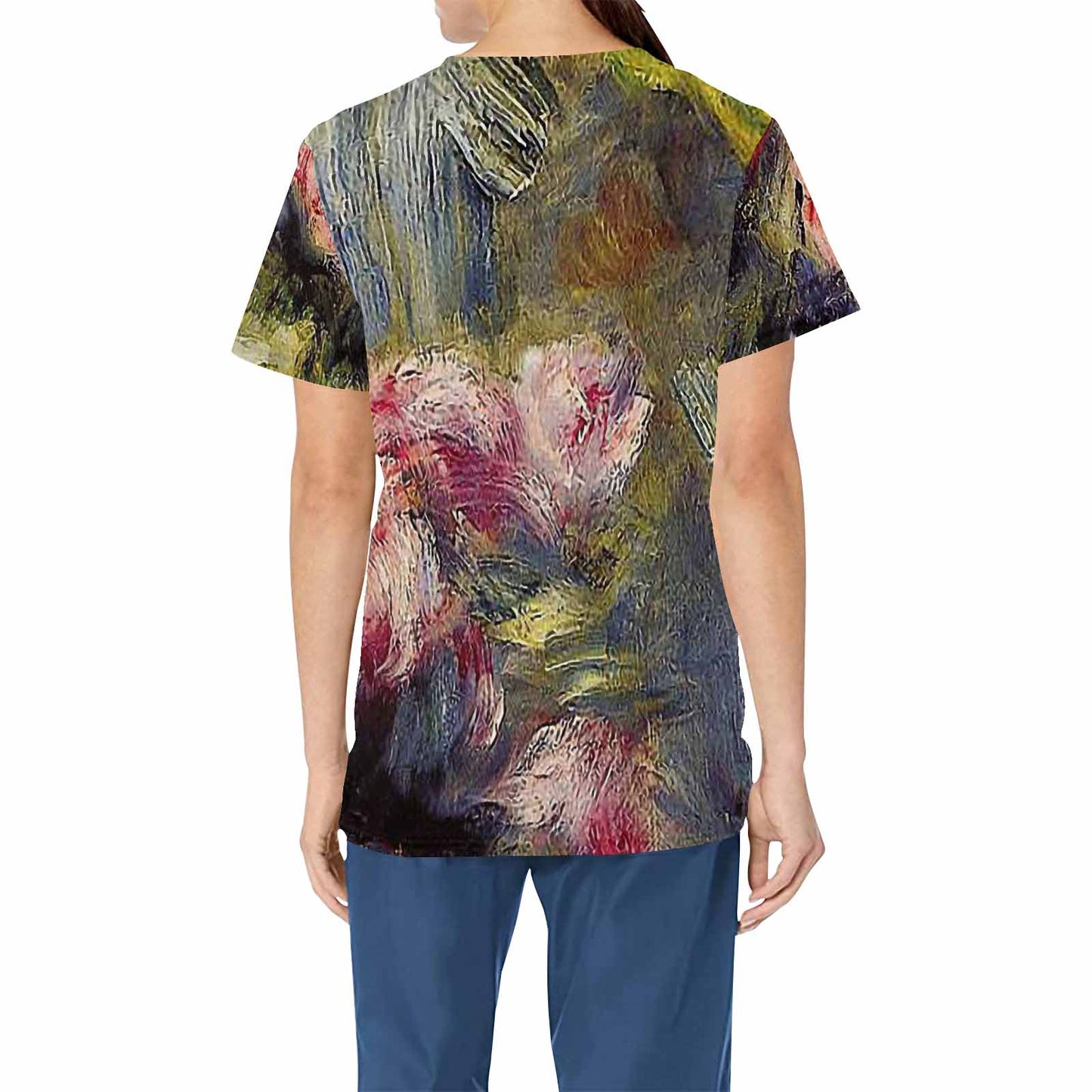 Vintage Floral professional scrubs, nurses scrub, unisex, Design 26