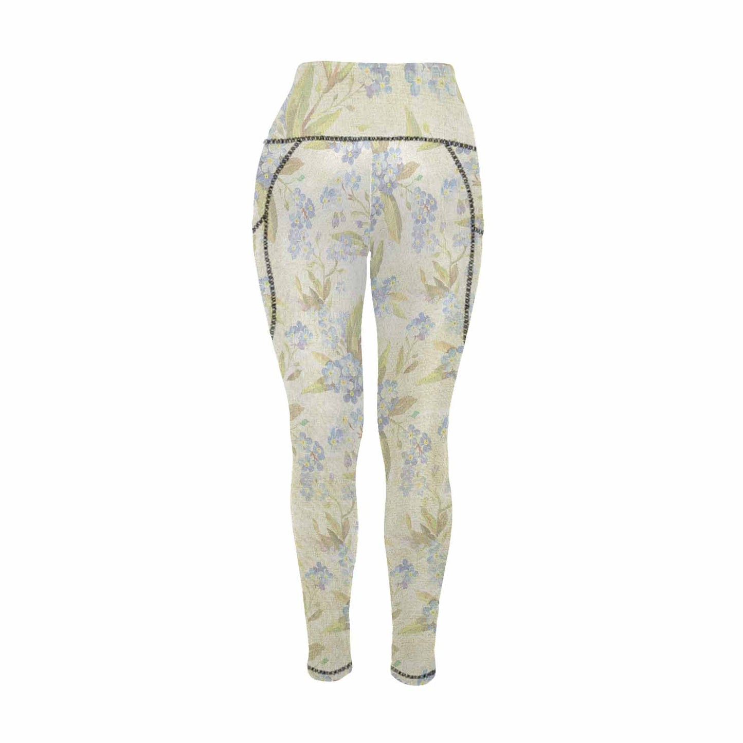 Floral 2, active wear leggings, outside surge, design 17