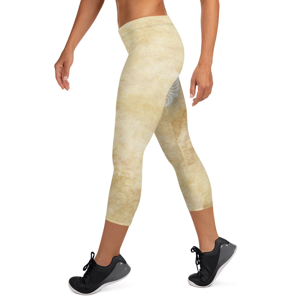 Victorian lace capri Leggings, size XS to XL, Design 29