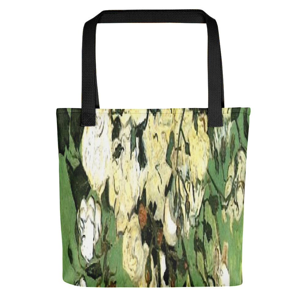 Vintage floral casual tote bag, beach bag, 15 x 15 inch, Design 55