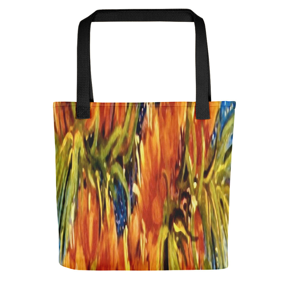 Vintage floral casual tote bag, beach bag, 15 x 15 inch, Design 42