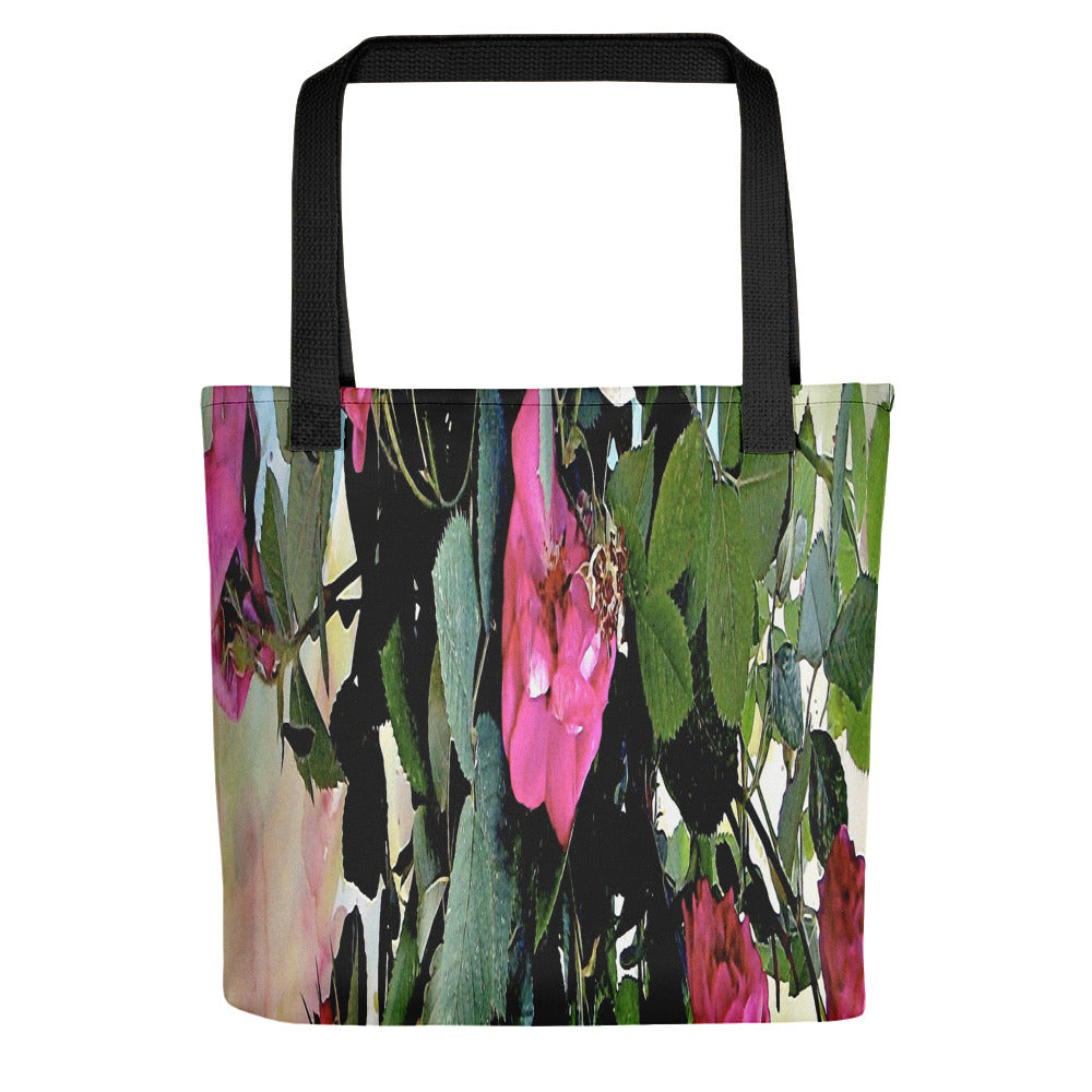 Vintage floral casual tote bag, beach bag, 15 x 15 inch, Design 22