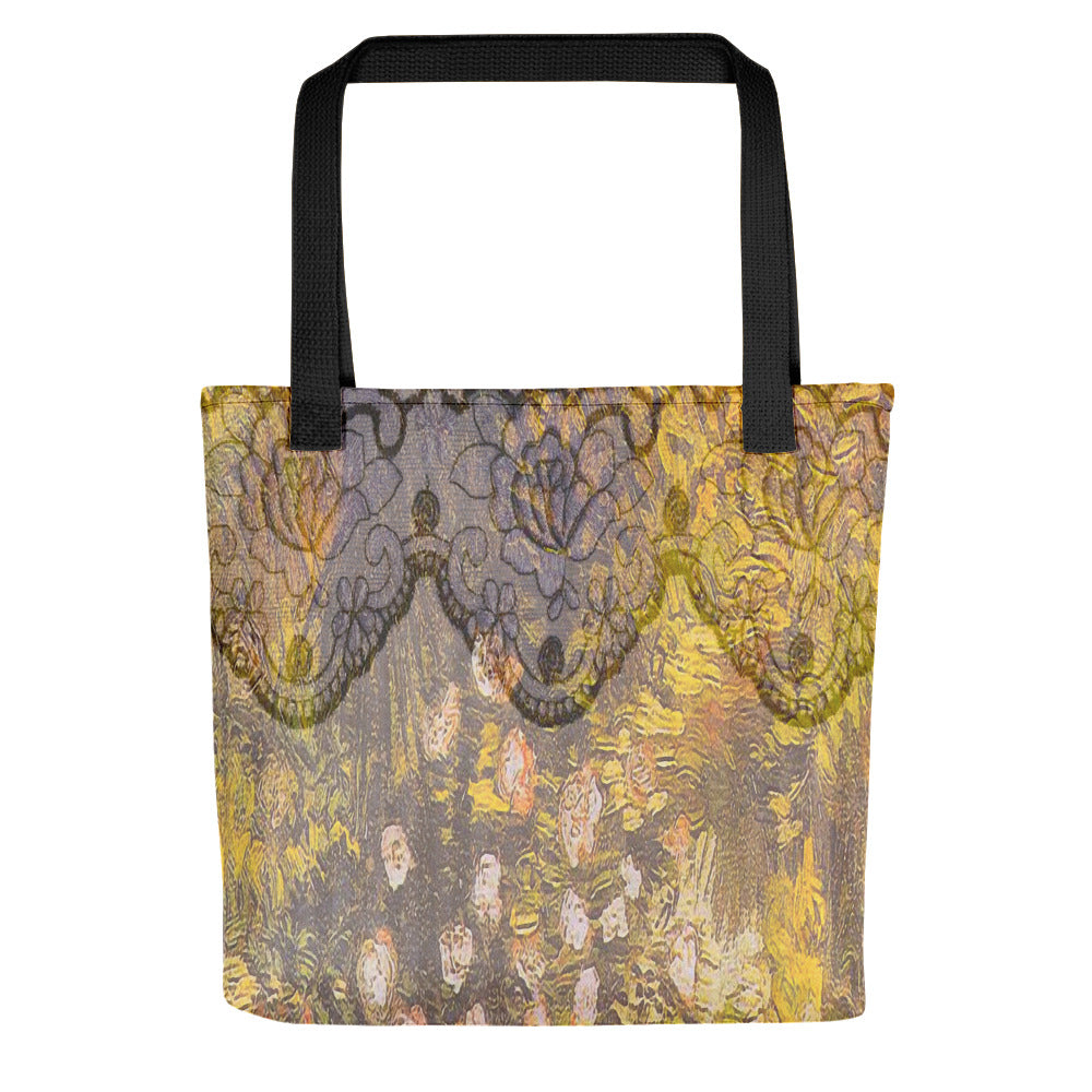 Vintage floral casual tote bag, beach bag, 15 x 15 inch, Design 5x