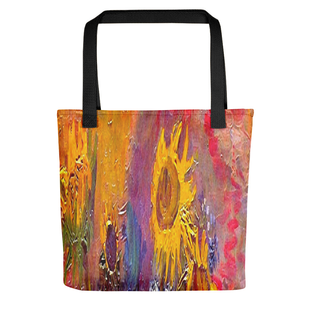 Vintage floral casual tote bag, beach bag, 15 x 15 inch, Design 54