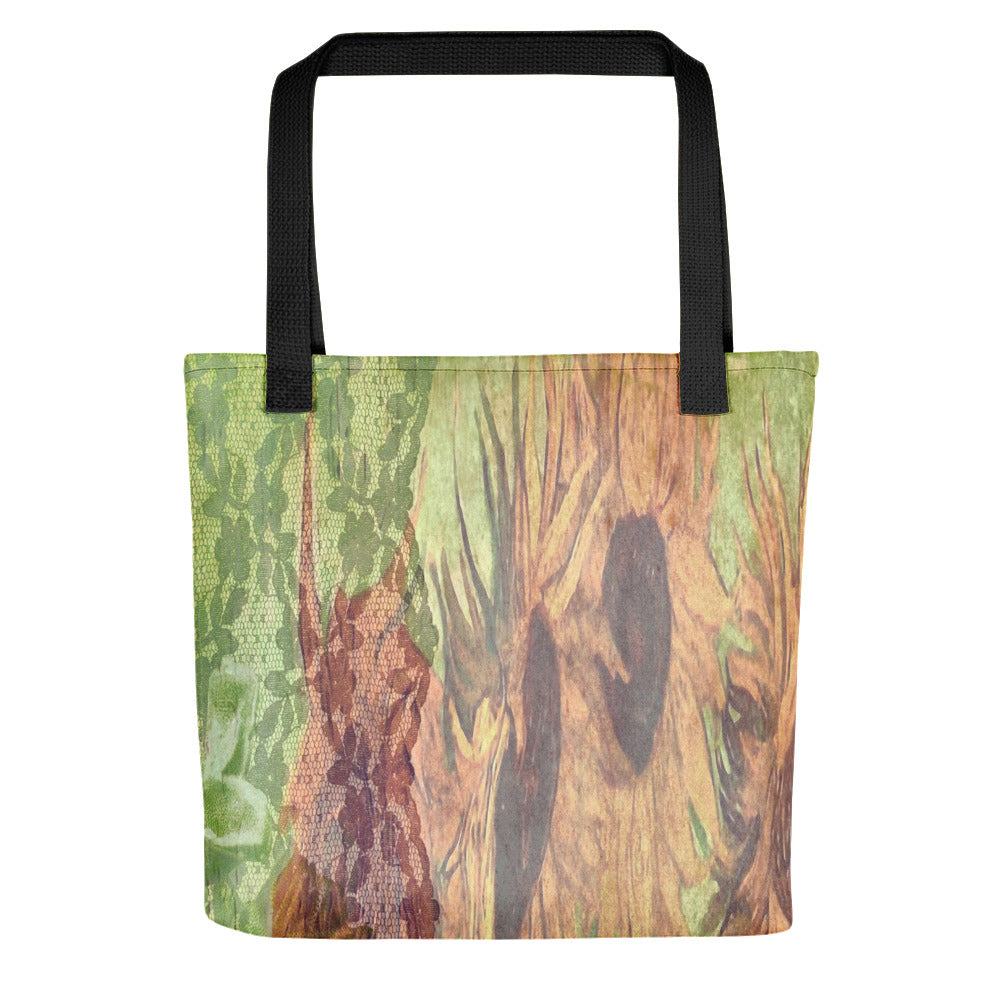 Vintage floral casual tote bag, beach bag, 15 x 15 inch, Design 48xx
