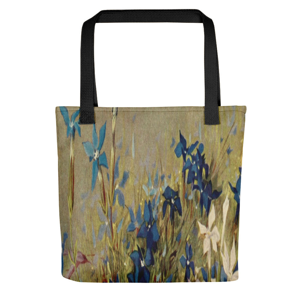 Vintage floral casual tote bag, beach bag, 15 x 15 inch, Design 39
