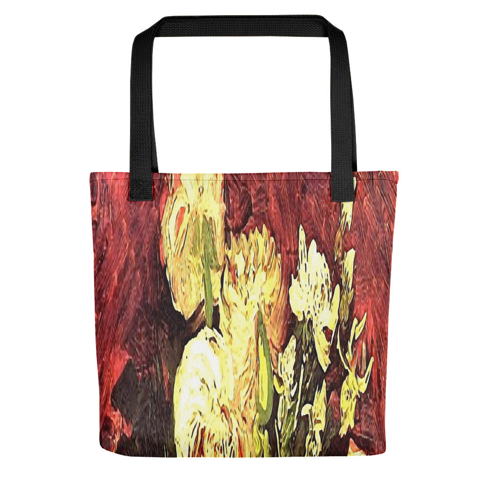 Vintage floral casual tote bag, beach bag, 15 x 15 inch, Design 27