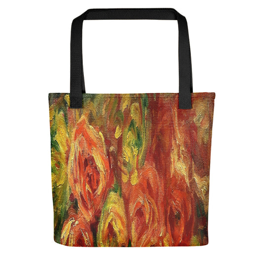 Vintage floral casual tote bag, beach bag, 15 x 15 inch, Design 18