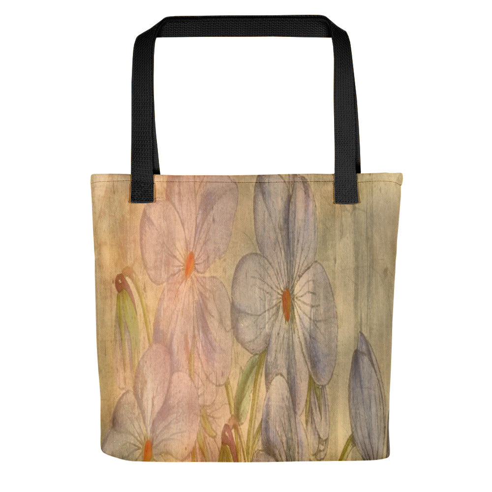 Vintage floral casual tote bag, beach bag, 15 x 15 inch, Design 13xx