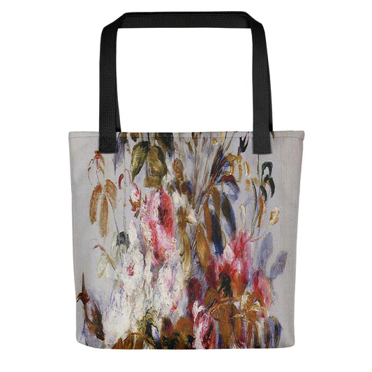 Vintage floral casual tote bag, beach bag, 15 x 15 inch, Design 12