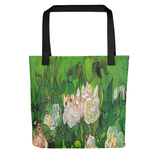 Vintage floral casual tote bag, beach bag, 15 x 15 inch, Design 6