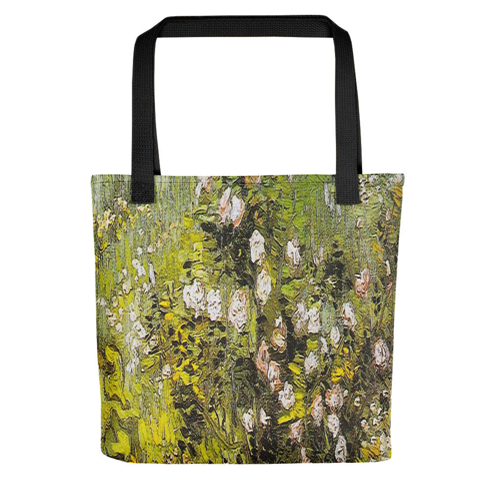 Vintage floral casual tote bag, beach bag, 15 x 15 inch, Design 5