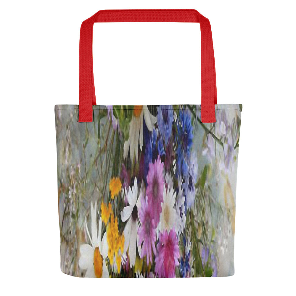 Vintage floral 15 x 15 tote bag, Design 02