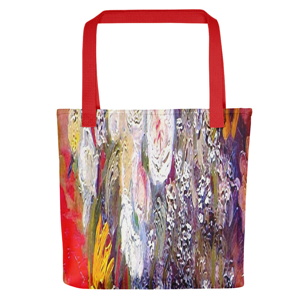 Vintage floral casual tote bag, beach bag, 15 x 15 inch, Design 54