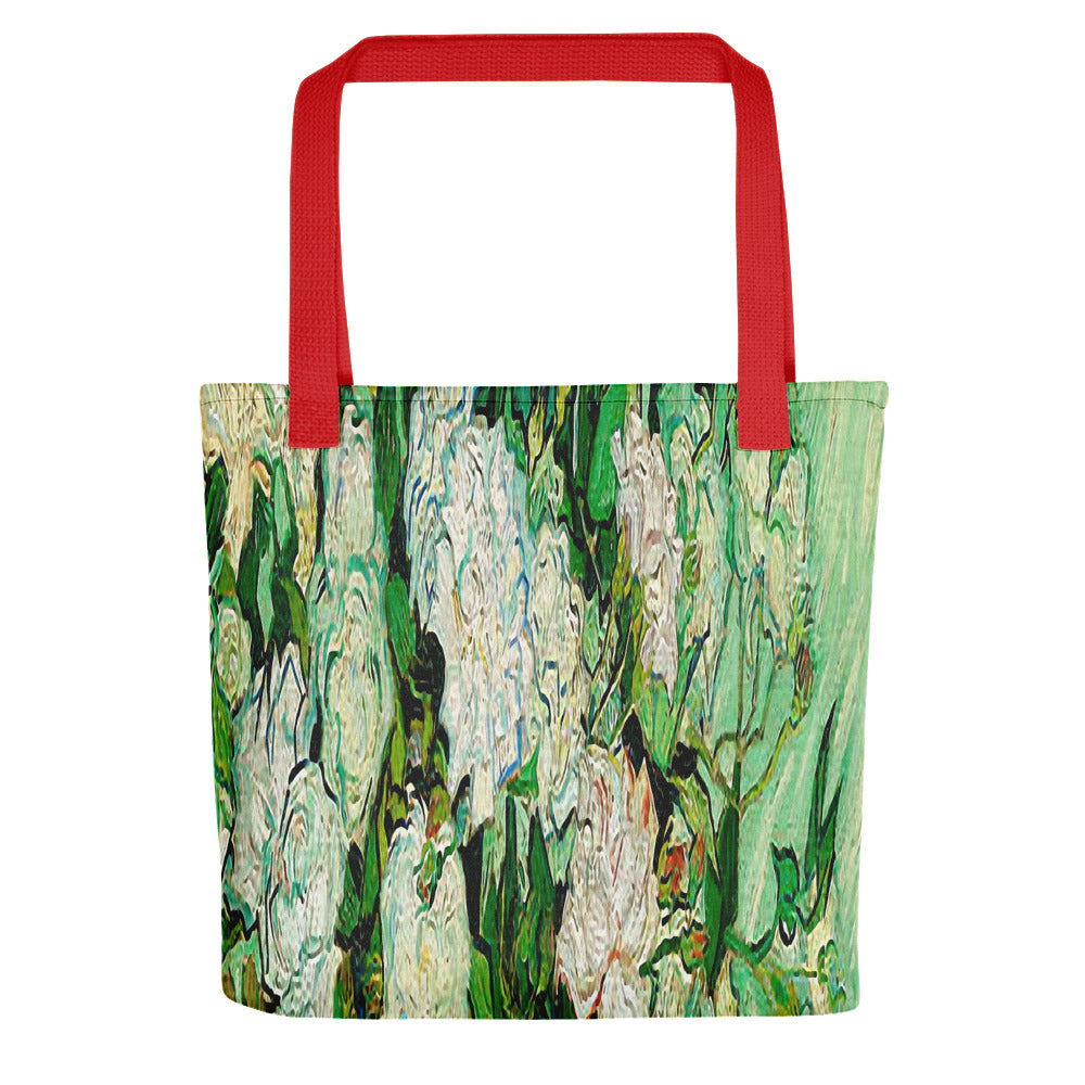 Vintage floral casual tote bag, beach bag, 15 x 15 inch, Design 45