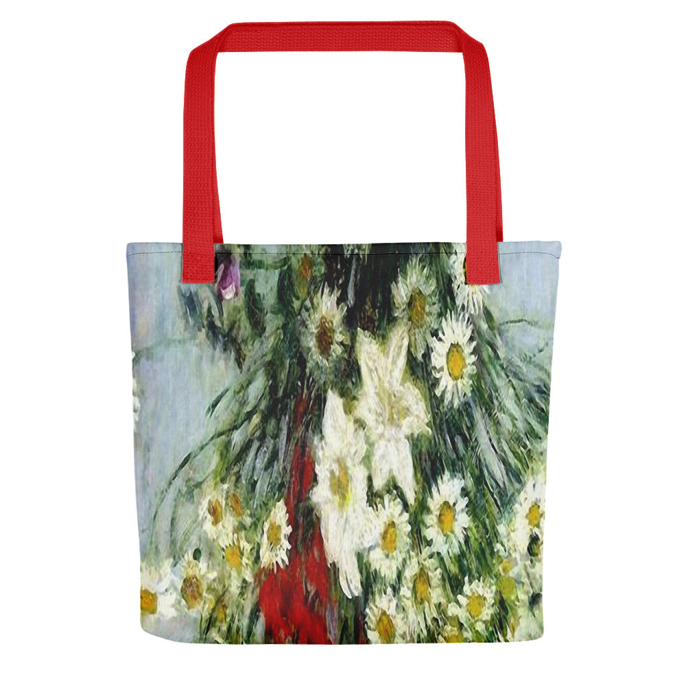 Vintage floral casual tote bag, beach bag, 15 x 15 inch, Design 43
