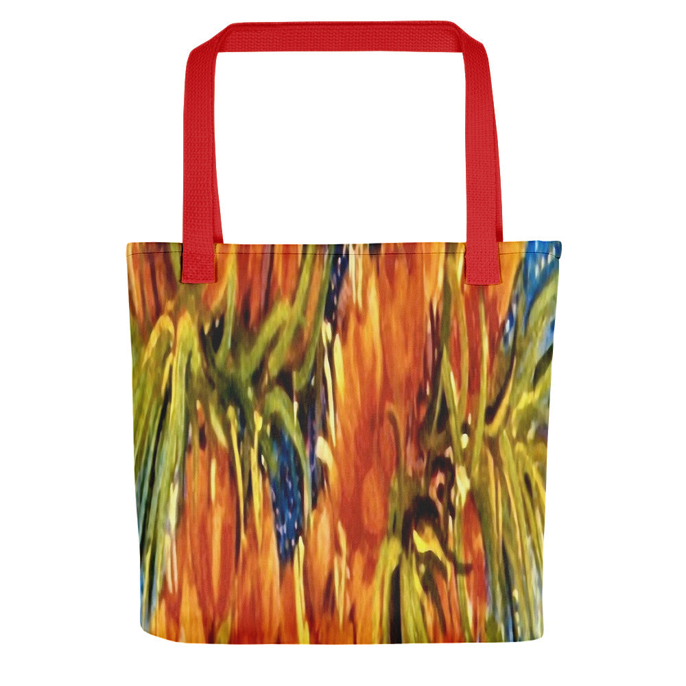 Vintage floral casual tote bag, beach bag, 15 x 15 inch, Design 42