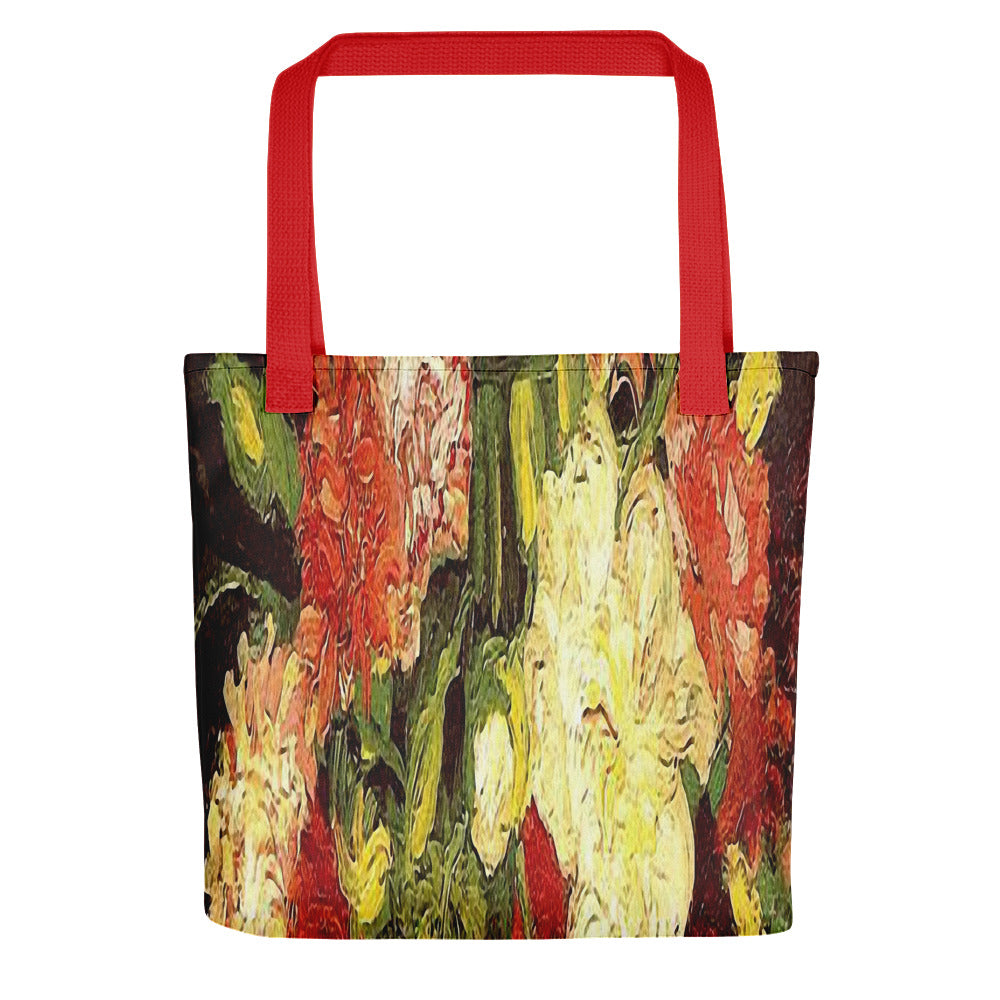 Vintage floral casual tote bag, beach bag, 15 x 15 inch, Design 33