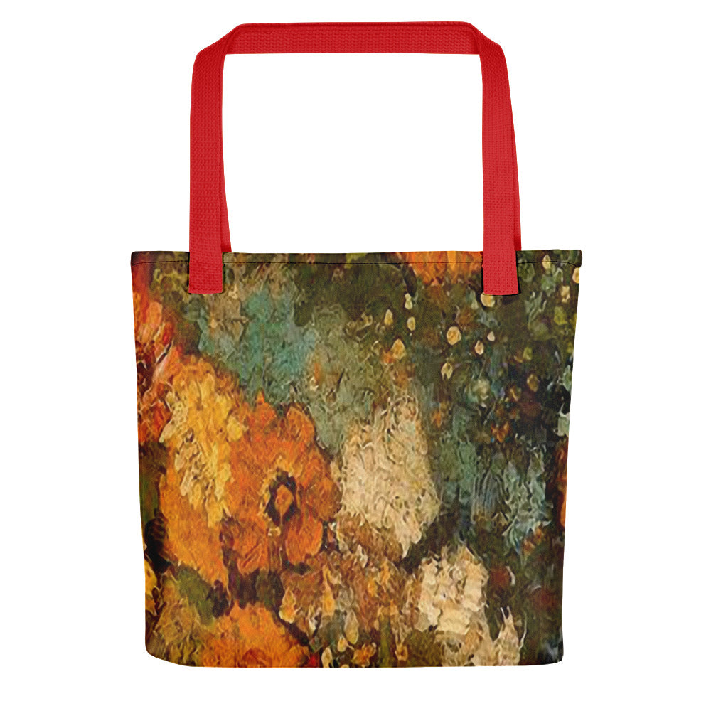 Vintage floral casual tote bag, beach bag, 15 x 15 inch, Design 31