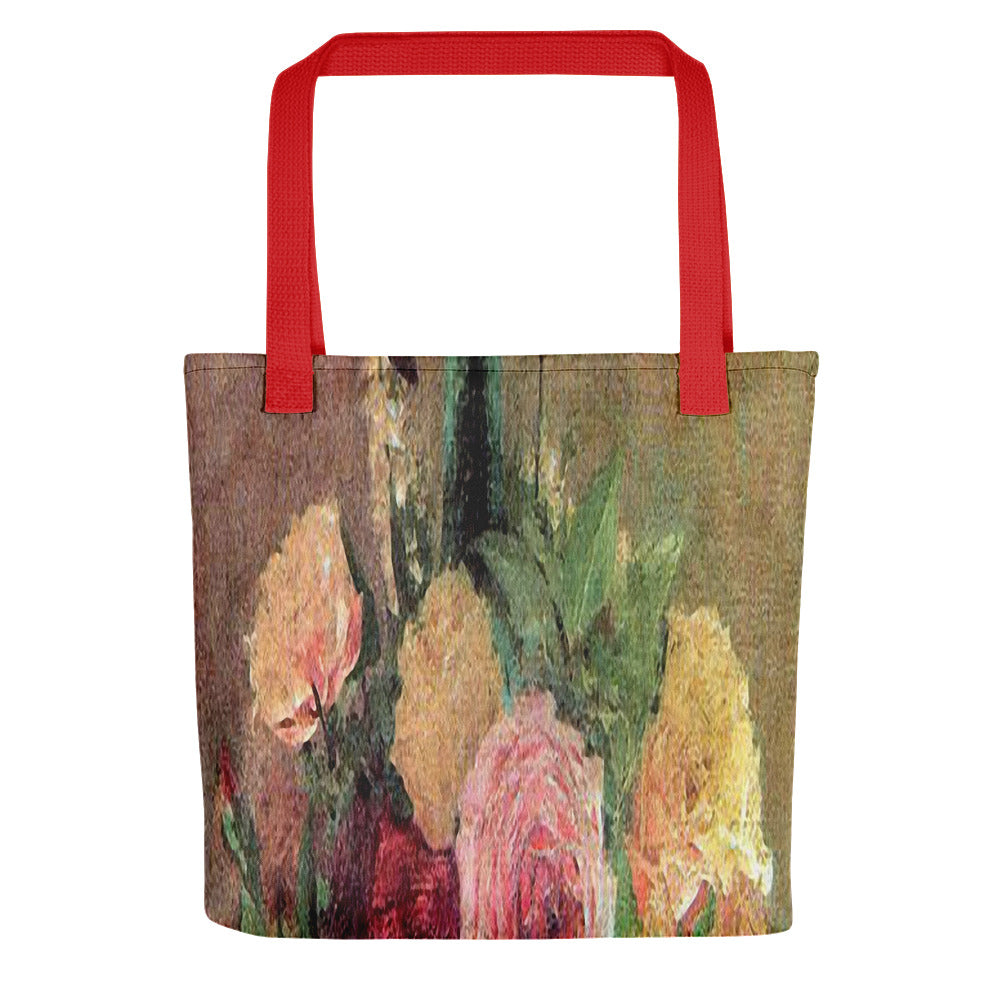 Vintage floral casual tote bag, beach bag, 15 x 15 inch, Design 29