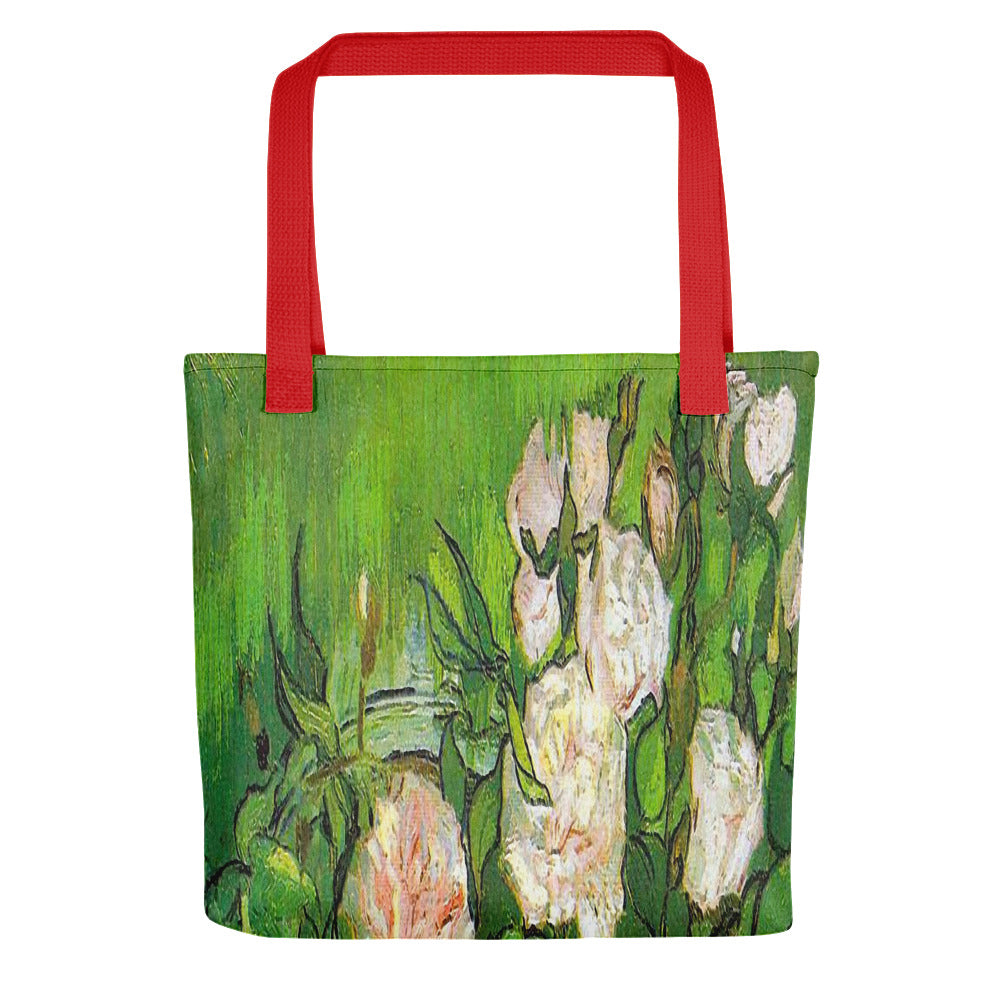 Vintage floral casual tote bag, beach bag, 15 x 15 inch, Design 6