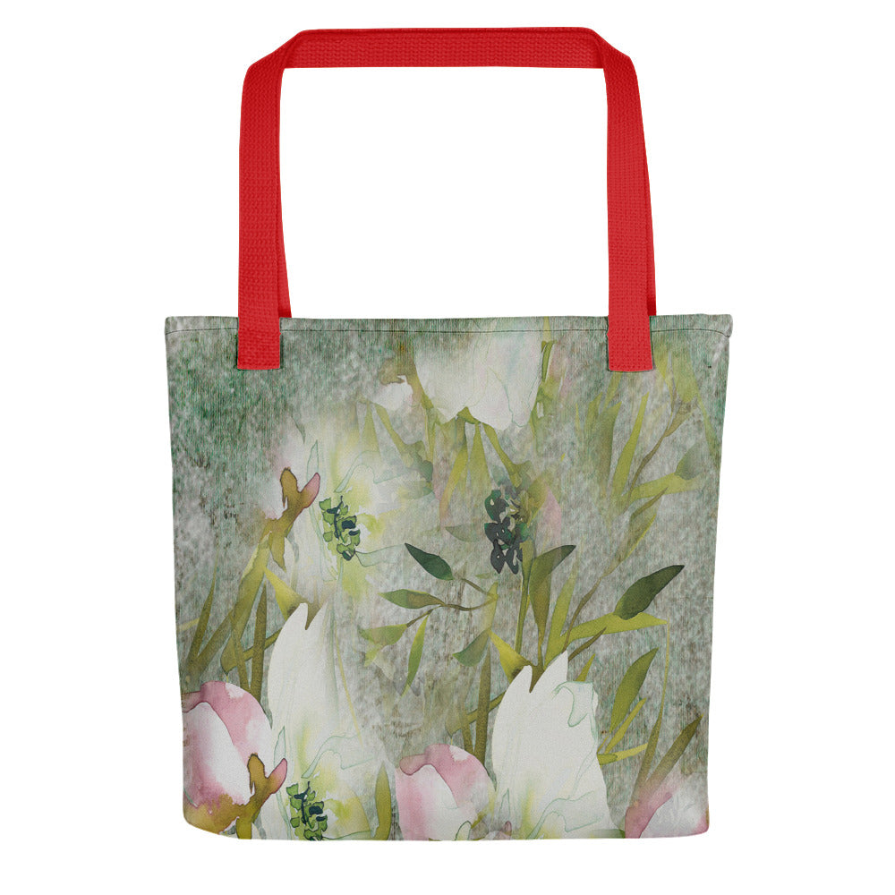 Vintage floral casual tote bag, beach bag, 15 x 15 inch, Design 3