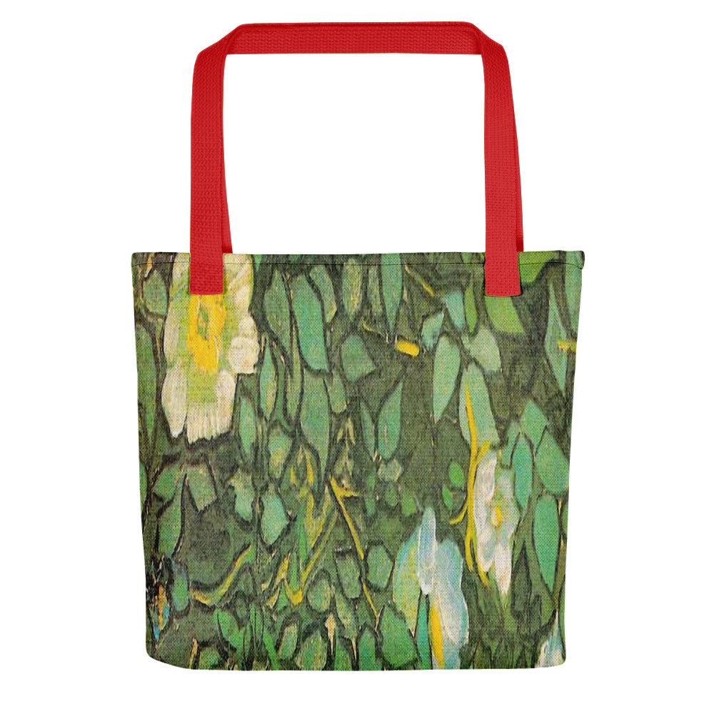 Vintage floral casual tote bag, beach bag, 15 x 15 inch, Design 1