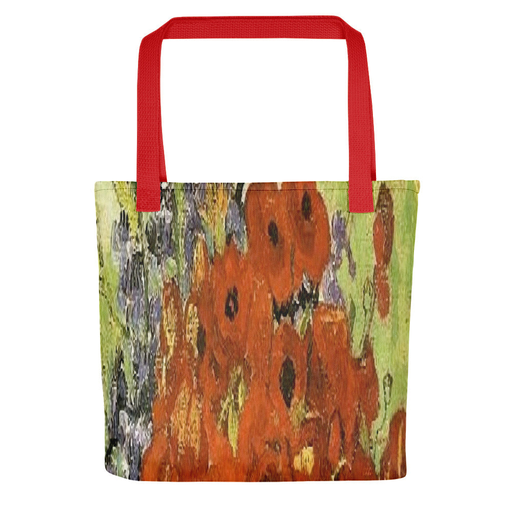 Vintage floral casual tote bag, beach bag, 15 x 15 inch, Design 56