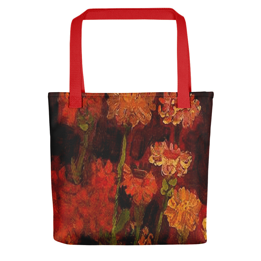 Vintage floral casual tote bag, beach bag, 15 x 15 inch, Design 31