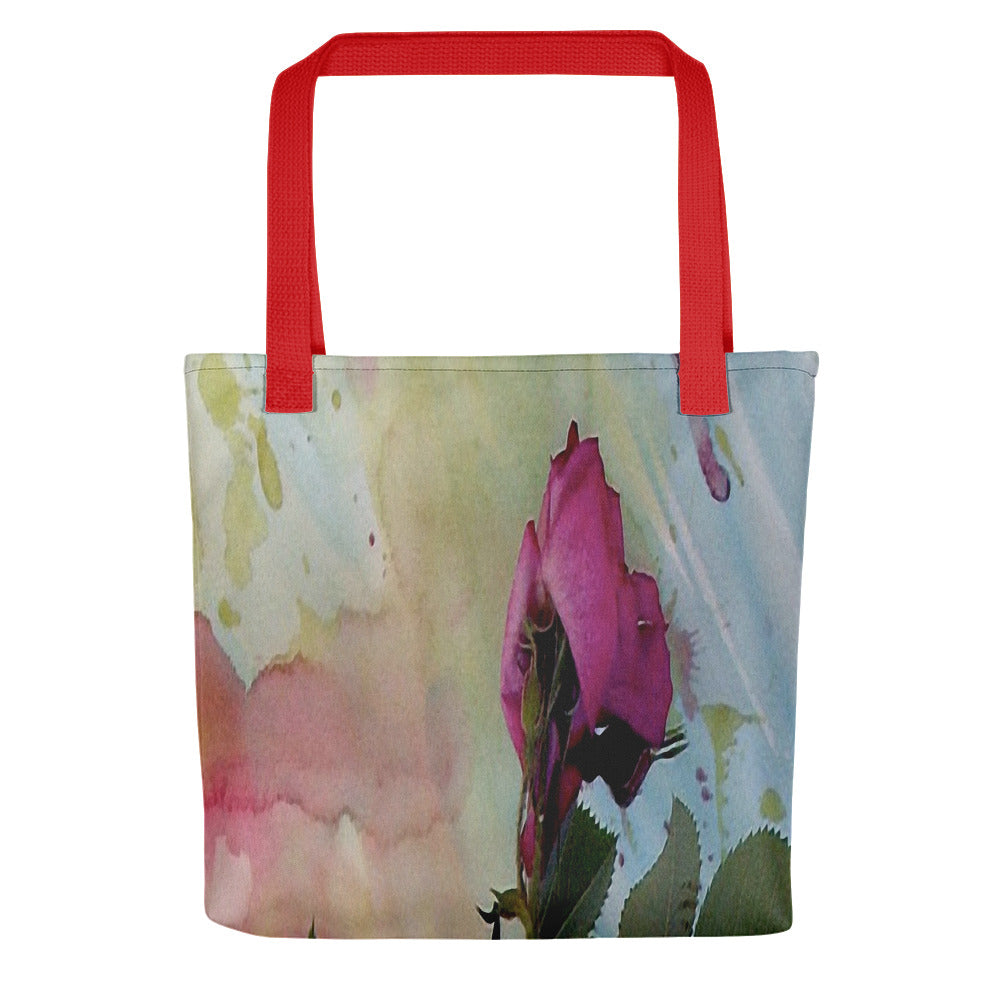 Vintage floral casual tote bag, beach bag, 15 x 15 inch, Design 21