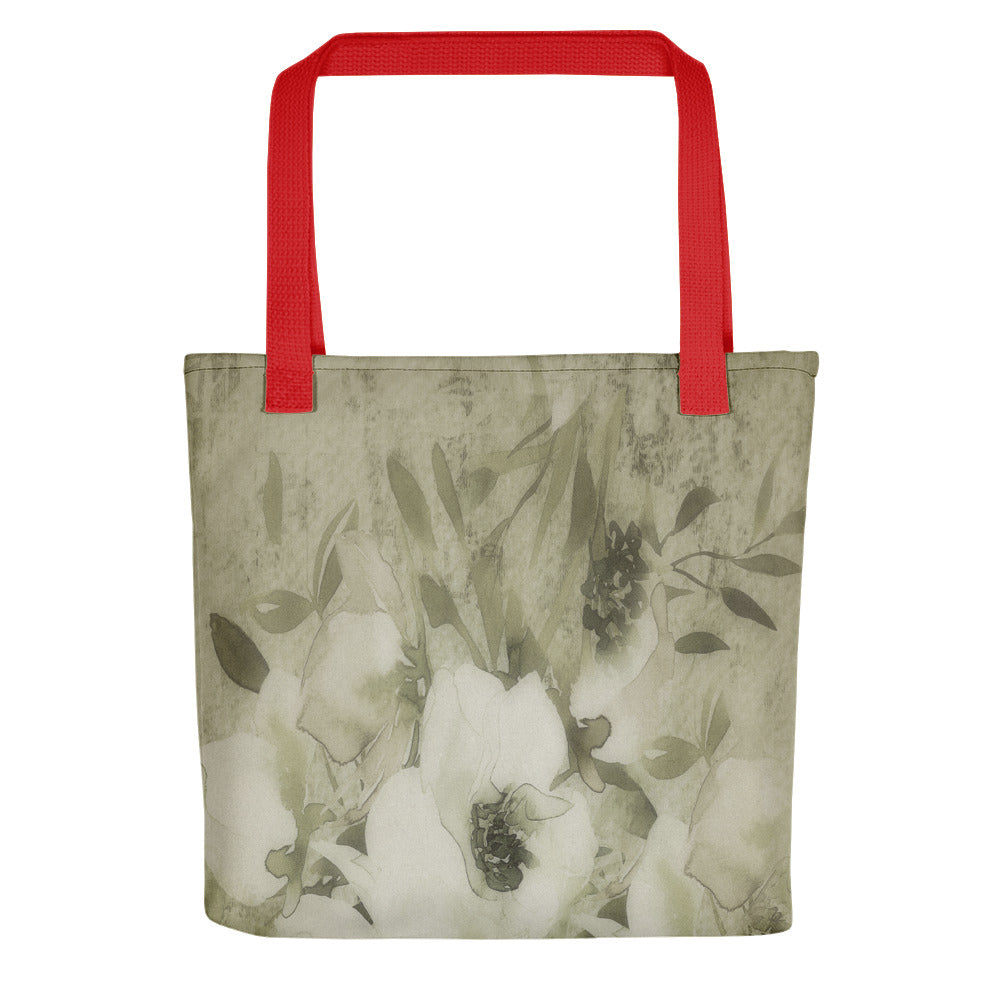 Vintage floral casual tote bag, beach bag, 15 x 15 inch, Design 3x