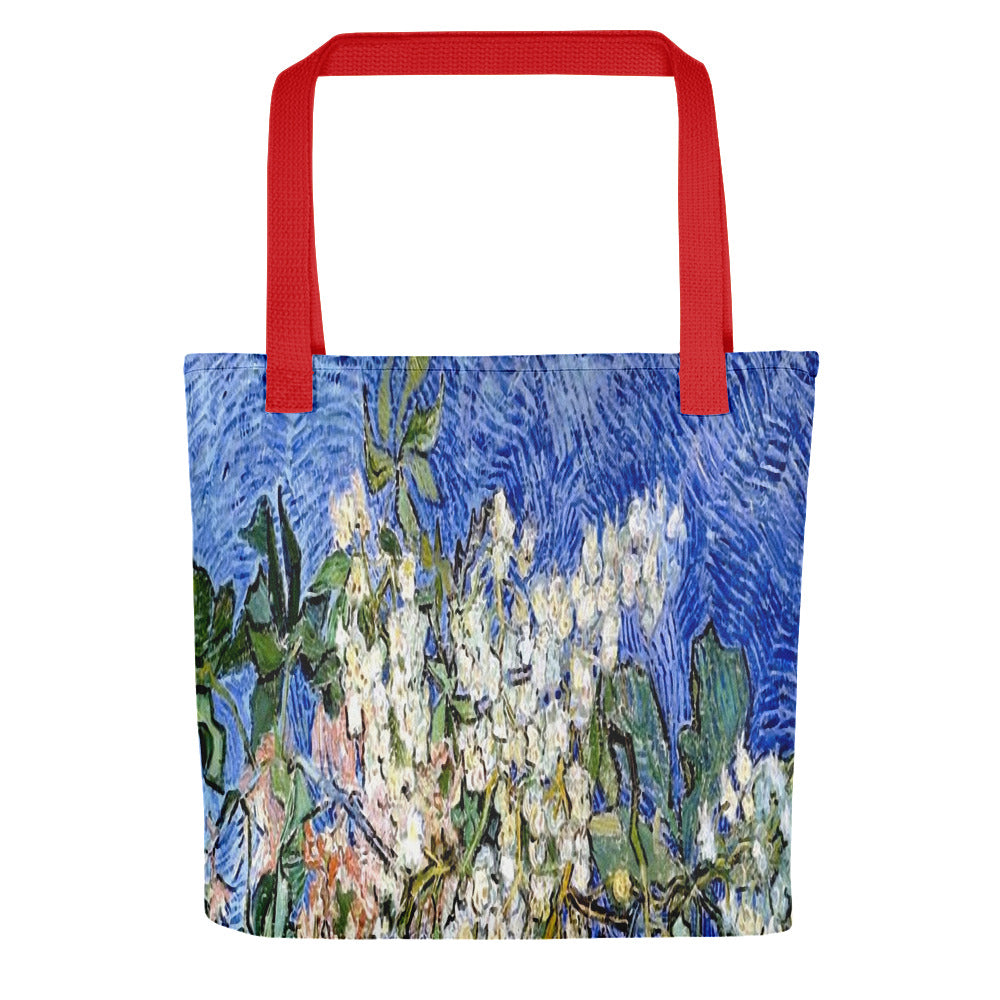 Vintage floral casual tote bag, beach bag, 15 x 15 inch, Design 4