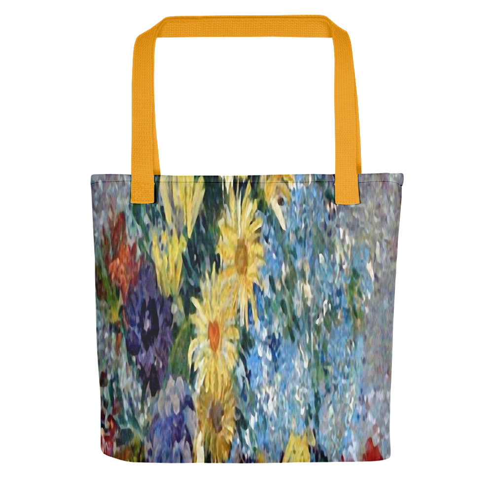 Vintage floral casual tote bag, beach bag, 15 x 15 inch, Design 41